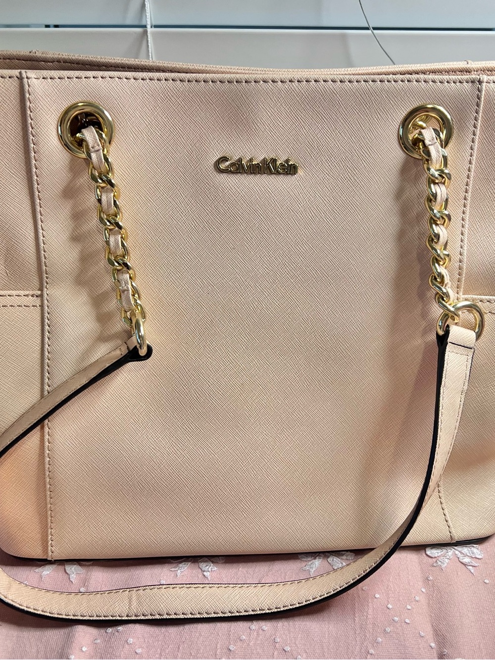 Pink Calvin Klein Tote Bag